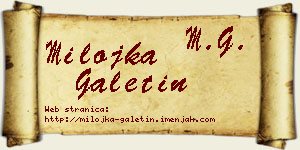 Milojka Galetin vizit kartica